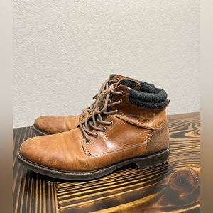 Franco Fortini Isaac B. Carvano Men's Brown Leather Zip Ankle Boots